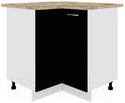 Шкаф-стол кухонный Кортекс-мебель Корнелия Лира НШУ угловой (черный/мадрид)
