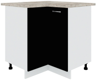 Шкаф-стол кухонный Кортекс-мебель Корнелия Лира НШУ угловой (черный/марсель) - 