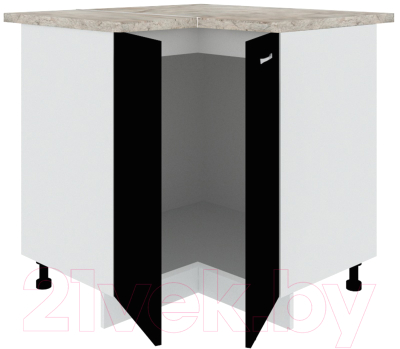 Шкаф-стол кухонный Кортекс-мебель Корнелия Лира НШУ угловой (черный/марсель)