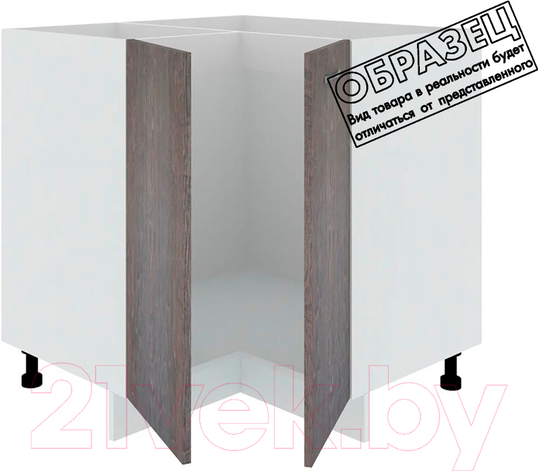 Шкаф-стол кухонный Кортекс-мебель Корнелия Лира НШУ без столешницы угловой (белый)