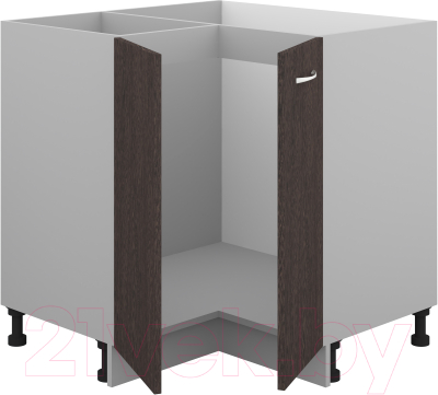 Шкаф-стол кухонный Кортекс-мебель Корнелия Лира НШУ без столешницы угловой (венге)