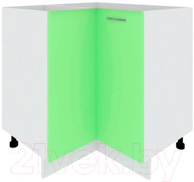 Шкаф-стол кухонный Кортекс-мебель Корнелия Лира НШУ без столешницы угловой (зеленый)