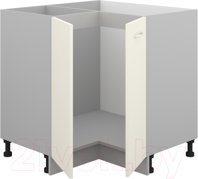 Шкаф-стол кухонный Кортекс-мебель Корнелия Лира НШУ без столешницы угловой (крем)