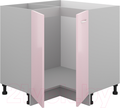 Шкаф-стол кухонный Кортекс-мебель Корнелия Лира НШУ без столешницы угловой (розовый)
