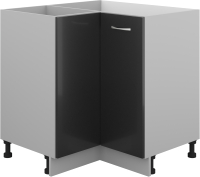 Шкаф-стол кухонный Кортекс-мебель Корнелия Лира НШУ без столешницы угловой (черный) - 