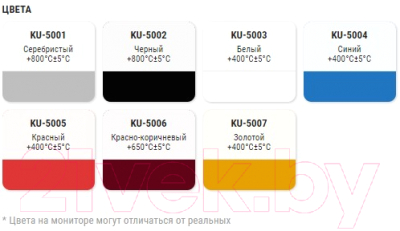 Эмаль Kudo Термостойкая / KU-5005 (520мл, красный)