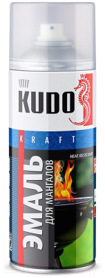 Эмаль Kudo Термостойкая для мангалов / KU-5122 (520мл, черный)