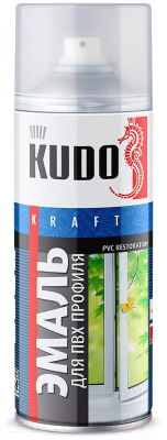 Эмаль Kudo Для ПВХ профиля / KU-6101 (520мл, белый)