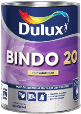 

Краска Dulux, Прозрачный, Bindo 20 для стен и потолков