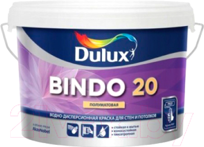 

Краска Dulux, Прозрачный, Bindo 20 для стен и потолков
