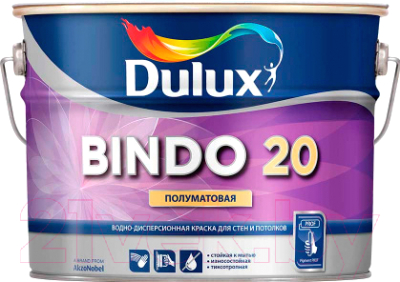 

Краска Dulux, Прозрачный, Bindo 20 для стен и потолков