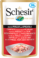 Корм для кошек Schesir Chicken fillets with Seabass (50г) - 