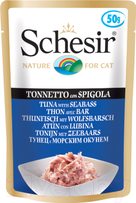 Влажный корм для кошек Schesir Tune with Seabass (50г)