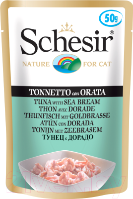 Влажный корм для кошек Schesir Tune with Sea Bream (50г)