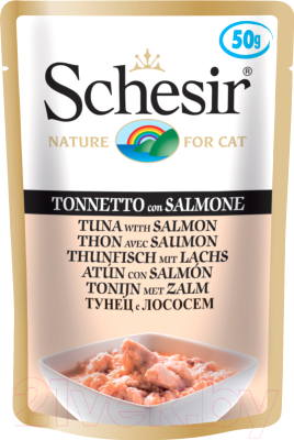 Влажный корм для кошек Schesir Tuna with Salmon (50г)