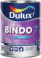 Краска Dulux Bindo 7 для стен и потолков (1л, белый матовый) - 