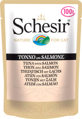 Влажный корм для кошек Schesir Tuna with Salmon (100г)