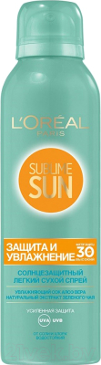 Спрей солнцезащитный L'Oreal Paris Sublime Sun защита и увлажнение SPF30 сухой (200мл)
