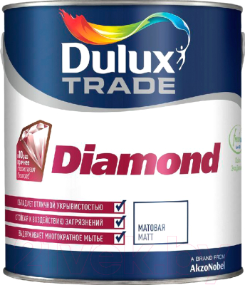 

Краска Dulux, Белый, Trade Diamond Matt для стен и потолков