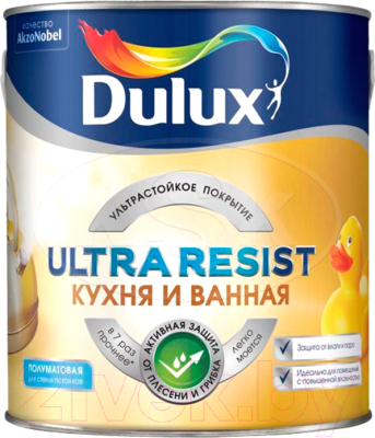 Краска Dulux Ultra Resist для кухни и ванной (1л, белый)