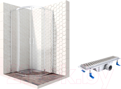 Изображение товара Душевой уголок Ambassador Set 90x90 / 14011104-ST2 (с душевым трапом)