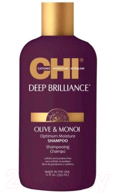 Шампунь для волос CHI Deep Brilliance Olive&Monoi Optimum Moisture  (355мл)