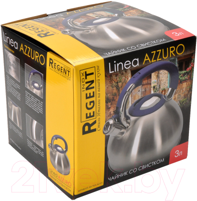 Чайник со свистком Regent Inox Azzuro 93-TEA-AZ-01