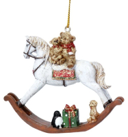 Елочная игрушка Gisela Graham Limited Nostalgia Мишки на лошадке-качалке / 17336 - 