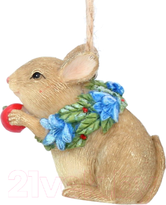 

Елочная игрушка Gisela Graham, Разноцветный, Limited Flower Fairies. Мышка с голубым венком / 10617-1
