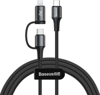 Кабель Baseus Twins 2in1 / CATLYW-H01 (1м, черный) - 