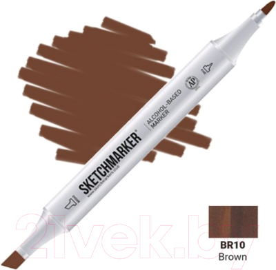 Маркер перманентный Sketchmarker двусторонний BR10 / SM-BR10 (коричневый)