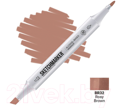 Маркер перманентный Sketchmarker двусторонний BR32 / SM-BR32 (коричнево-розовый)