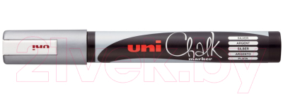 Изображение товара Маркер меловой UNI Mitsubishi Pencil Chalk 1.8-2.5мм / PWE-5M SILVER (серебристый)