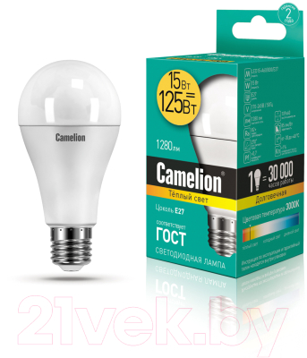 Лампа Camelion LED15-A60-830-E27 / 12185