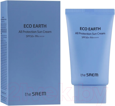 Крем солнцезащитный The Saem Eco Earth All Protection Sun Cream SPF50+ PA+++ (50мл)