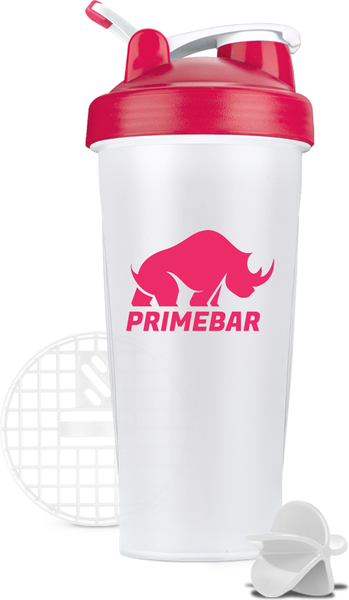 Шейкер спортивный Prime Kraft 03 с венчиком (розовый/белый)