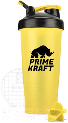 Шейкер спортивный Prime Kraft С венчиком (желтый)