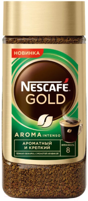 Кофе растворимый Nescafe Gold Aroma Intenso с добавлением молотого (170г)