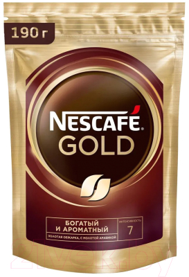 Кофе растворимый Nescafe Gold с добавлением молотого (190г)