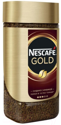 Кофе растворимый Nescafe Gold с добавлением молотого (стекло) (190г)