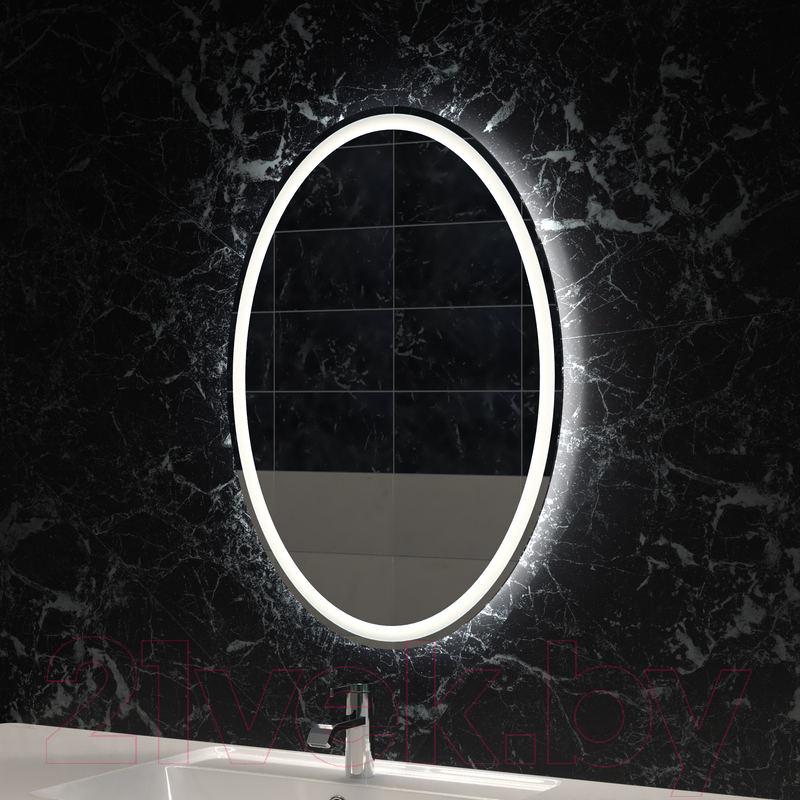 Зеркало Пекам Vesta 1 60x80 / Vesta1-60x80scl (с подсветкой, сенсором на прикосновение и часами) — фото 6