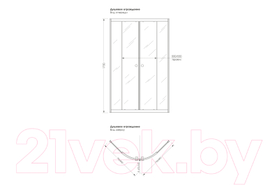 Душевой уголок МетаКам Classic Black 90x90 / ШПS_013572 (прозрачное стекло)