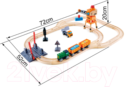 Железная дорога игрушечная Hape С краном / E3732-HP