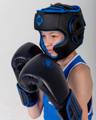 Боксерские перчатки BoyBo Rage (16oz, черный/синий)
