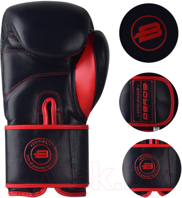 Боксерские перчатки BoyBo Rage (10oz, черный/красный)
