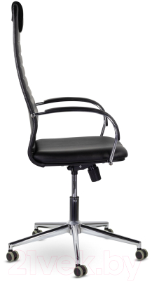 Кресло офисное Brabix Pilot EX-610 CH / 532418 (хром/кожзам черный)