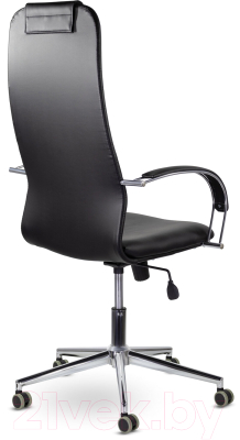 Кресло офисное Brabix Pilot EX-610 CH / 532418 (хром/кожзам черный)