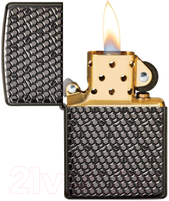 Зажигалка Zippo Hexagon Design / 49021 (черный)