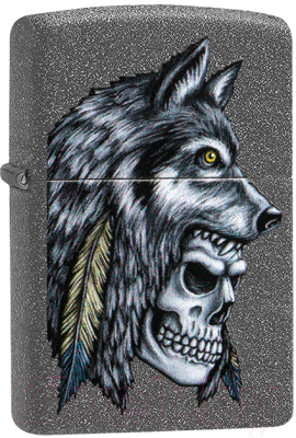 Зажигалка Zippo Wolf Skull Feather Design / 29863