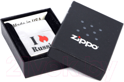 Зажигалка Zippo Flame Russia / 205 (матовый серебристый)